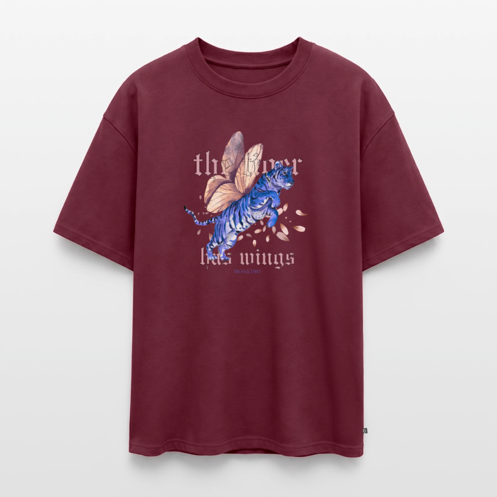 The Tiger has wings Shirt - burgundy