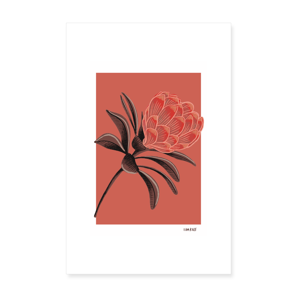 Red Bloom Poster - white