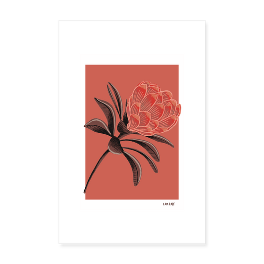 Red Bloom Poster - white