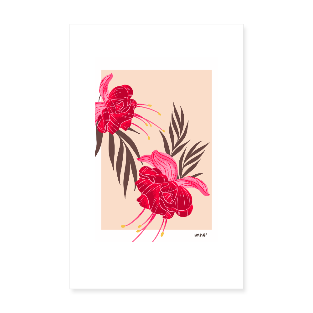 Fuchsia Bloom Poster - white