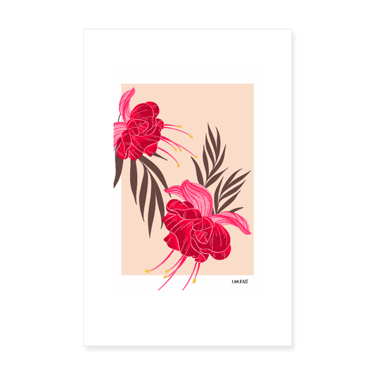 Fuchsia Bloom Poster - white