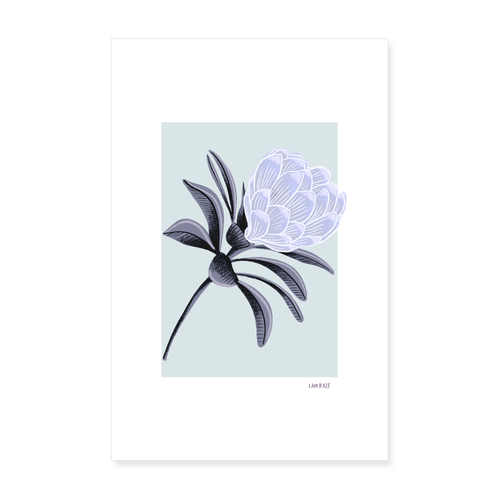 Blue Bloom Poster - white