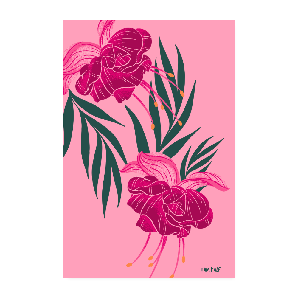 Full Fuchsia Poster - white